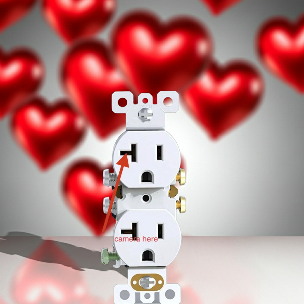 Hardwired Receptacle Wall Outlet Plug With Wifi 4K/1080P Camera with Audio for Home and Office Security Parental Monitoring of Underage Children