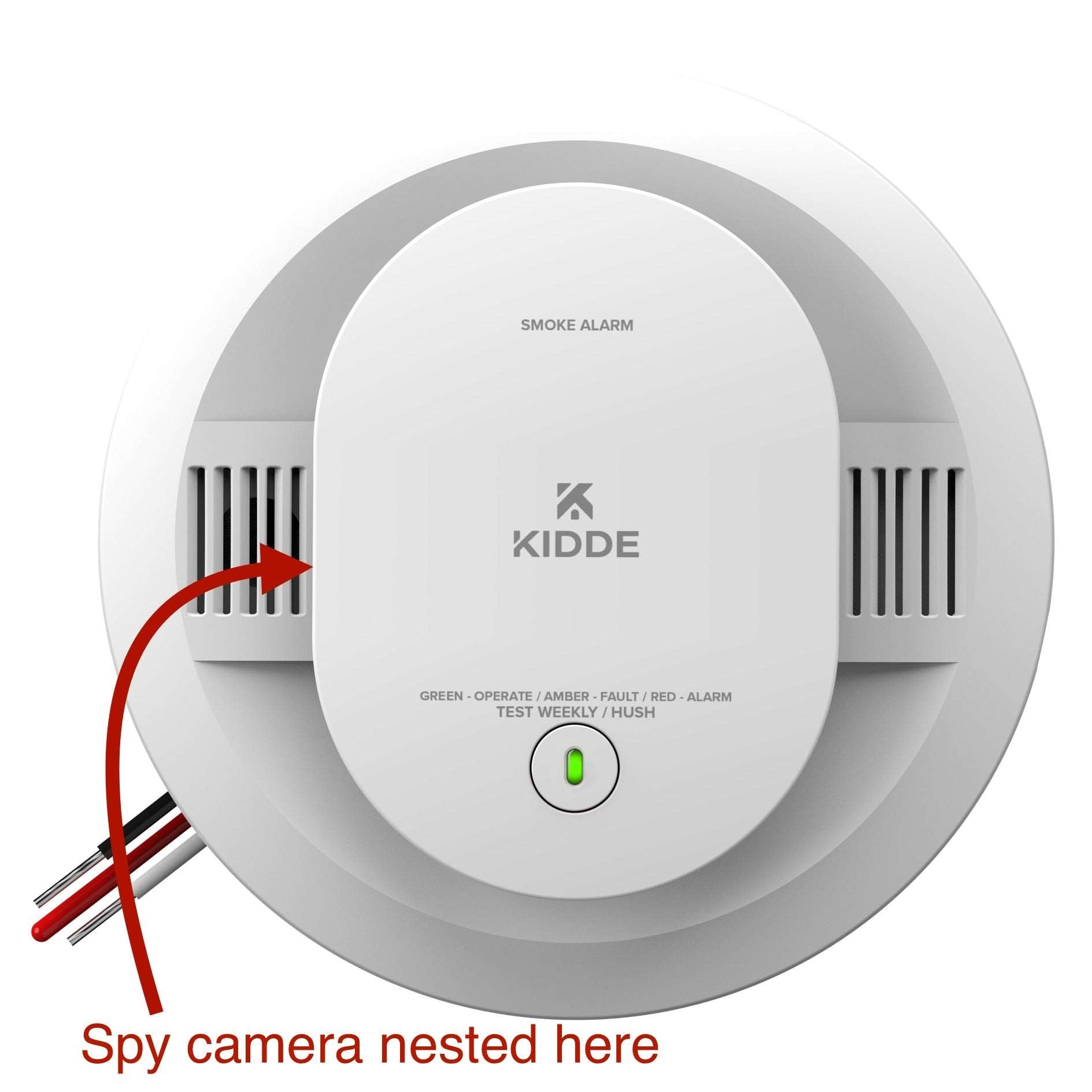 WiFi Hardwired Smoke Detector Camera 4K/1080P Resolution Motion Detection with Audio