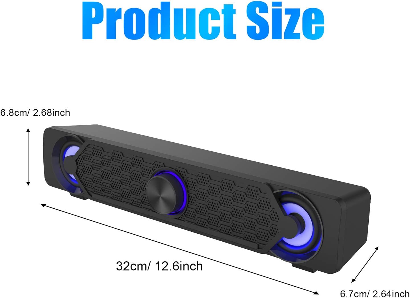 Hidden Camera Computer Speakers USB Powered Mini Soundbar 4K/1080P Resolution Motion Detection with Audio